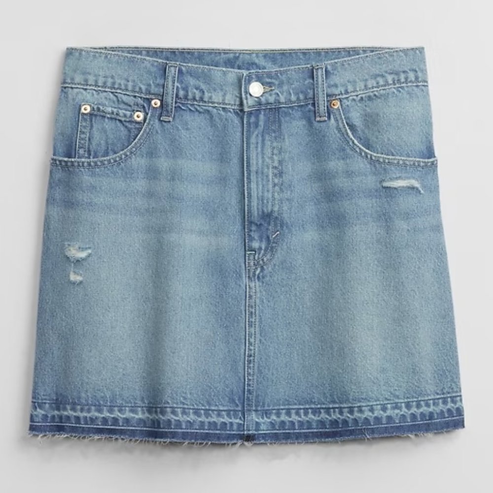 GAP Light Wash Denim Mini Skirt/8 & 14